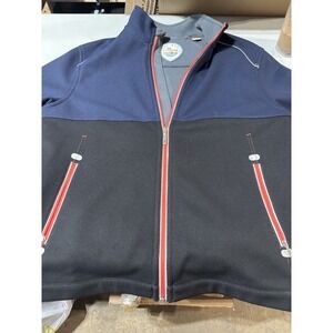 Tommy Bahama Sweater Mens‎ LG Black Navy Paradise Tech Full Zip Fleece Jacket